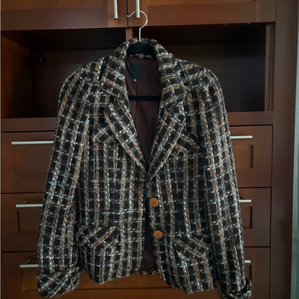 Anna Sui Multicolor Tweed Blazer
